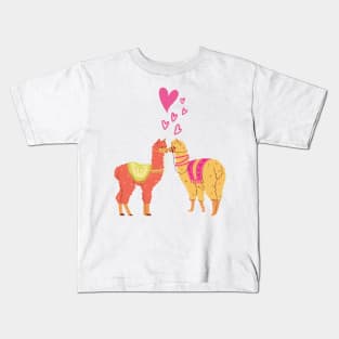 Cute Will You Be My Llamentine Romantic Animal Pun for Valentines Kids T-Shirt